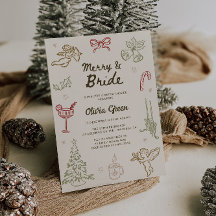 Merry & Bride Hand getrokken kerst Vrijgezellenfee