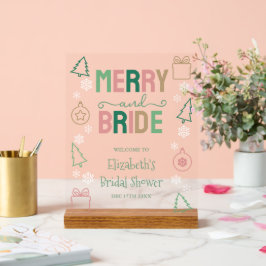 Merry & Bride Kerst Bruids Bruiloft Acryl Bord