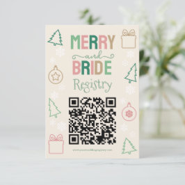 Merry & Bride Kerst Bruidsfeest Cadeau Registratie Informatiekaartje