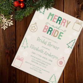 Merry & Bride Kerst Bruidsfeest Kaart