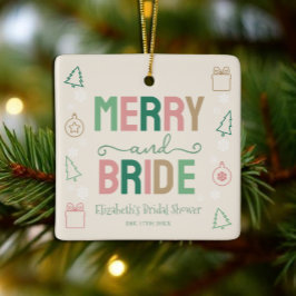 Merry & Bride Kerst Bruidsfeest Keramisch Ornament
