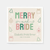 Merry & Bride Kerst Bruidsfeest Servet (Voorkant)