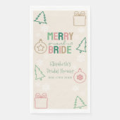 Merry & Bride Kerst Bruidsfeest Servet (Voorkant)