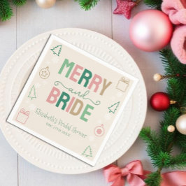 Merry & Bride Kerst Bruidsfeest Servet