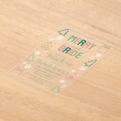 Merry & Bride Kerst Bruidsfeestje Acryl Uitnodigingen (Laagn)