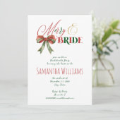 Merry & Bride Winter Christmas Bride Bachelorette Kaart (Staand voorkant)
