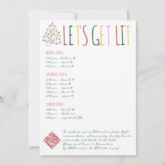 Merry & Bride Winter Christmas Bride Bachelorette Kaart (Achterkant)