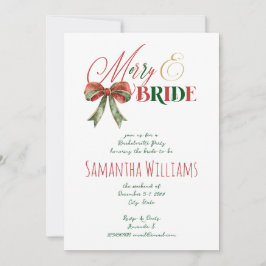Merry & Bride Winter Christmas Bride Bachelorette Kaart
