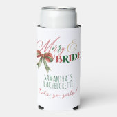 Merry & Bride Winter Christmas Bride Bachelorette Seltzer Blikjeskoeler (Seltzer Voorkant)