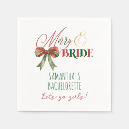 Merry & Bride Winter Christmas Bride Bachelorette Servet