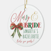Merry & Bride Winter Christmas Bride Verloving Keramisch Ornament (Links)