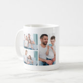 Merry & Bright 3 Familie Fotocollage Kerstmis Koffiemok (Voorkant links)