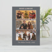 Merry & Bright 3 Foto Koppel Collage Kaart (Staand voorkant)