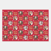 Merry & Bright 4 Foto's Moderne Kerstmis Inpakpapier Vel (Voorkant 2)