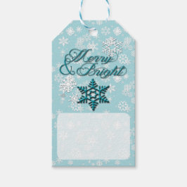 Merry & Bright · 6-punts sneeuwvlok · Blauwgroen & Cadeaulabel