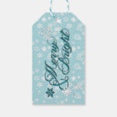 Merry & Bright · 6-punts sneeuwvlok · Blauwgroen & Cadeaulabel (Achterkant)