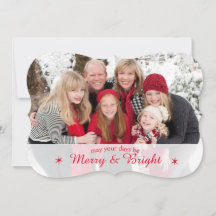 Merry & Bright Aangepaste Familie Foto Kerstkaart