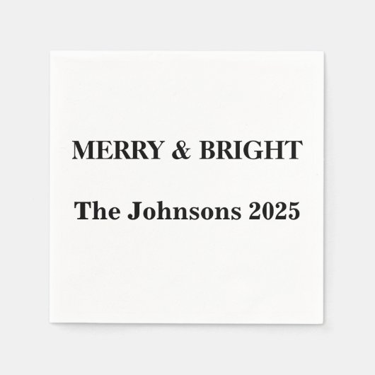 Merry & Bright Aangepaste servetten – Kerstmis 202 (Voorkant)
