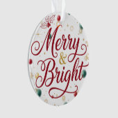 Merry & Bright Acrylic Circle Ornament (voorkant)
