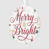 Merry & Bright Acrylic Circle Ornament (voorkant)