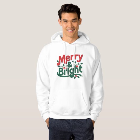 Merry & Bright Adult Pullover Hoodie – Classic (Voorkant volledig)
