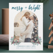 Merry Bright Arch foto botanische kerst Feestdagenkaart