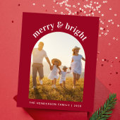 Merry Bright Arch Foto Rood Budget Kerst Kaart