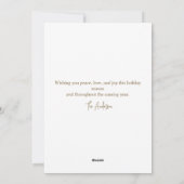 Merry & Bright Beige Gold Christmas Photo Feestdagenkaart (Achterkant)