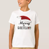 Merry & Bright beroemd gemaakt door Santa Hat Chri T-shirt (Voorkant)