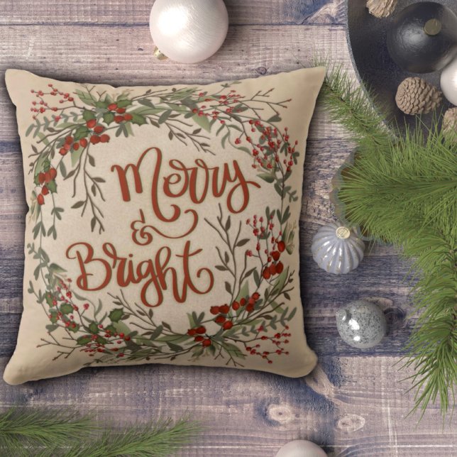 Merry Bright Berry Wreath Inspirivity Sierkussen (Creator heeft geüpload)