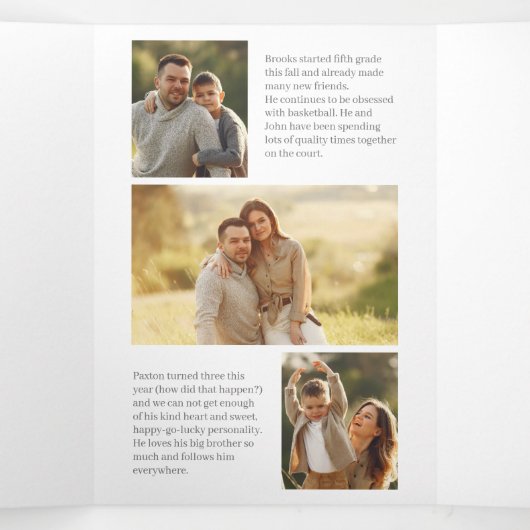 Merry Bright BEWERKBARE KLEUR Drievoudige Kerstkaa Drieluik Uitnodiging (Binnenkant midden)