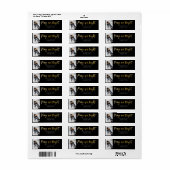 Merry & Bright Black & Gold-retouradres Etiket (Full Sheet)