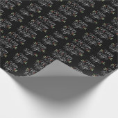 Merry Bright Black White Kerstmis Cadeaupapier (Hoek)