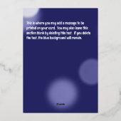 Merry & Bright Blauw en Wit Folie Feestdagenkaart (Achterkant)