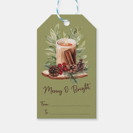 Merry & Bright Cadeaulabel (Voorkant)