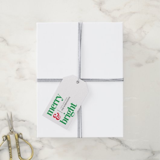 Merry & Bright CadeauLabels (Met Touw)