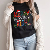 Merry & Bright, cadeautje voor kerstShirt, feestda T-shirt