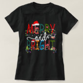 Merry & Bright, cadeautje voor kerstShirt, feestda T-shirt (Design voorkant)