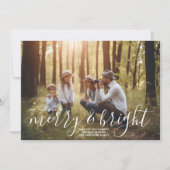 Merry & Bright Calligrafie - Volledige horizontale Feestdagenkaart (Voorkant)