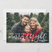 Merry & Bright Calligrafie - Volledige horizontale Feestdagenkaart (Voorkant)