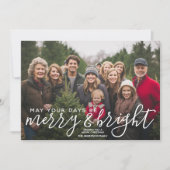 Merry & Bright Calligrafie - Volledige horizontale Feestdagenkaart (Voorkant)