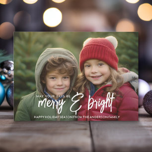 Merry & Bright Calligrafie - Volledige horizontale Feestdagenkaart