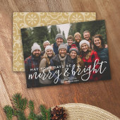 Merry & Bright Calligrafie - Volledige horizontale Feestdagenkaart