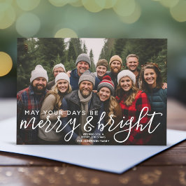 Merry & Bright Calligrafie - Volledige horizontale Feestdagenkaart