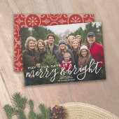 Merry & Bright Calligrafie - Volledige horizontale Feestdagenkaart