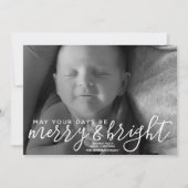 Merry & Bright Calligrafie - Volledige horizontale Feestdagenkaart (Voorkant)