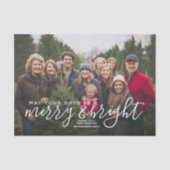 Merry & Bright Calligrafie - Volledige horizontale Tissuepapier (Voorkant)