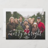 Merry & Bright Calligraphy - Volledige horizontale Feestdagenkaart (Voorkant)
