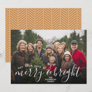 Merry & Bright Calligraphy - Volledige horizontale Feestdagenkaart