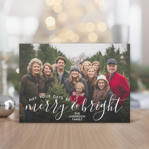 Merry & Bright Calligraphy - Volledige horizontale Feestdagenkaart